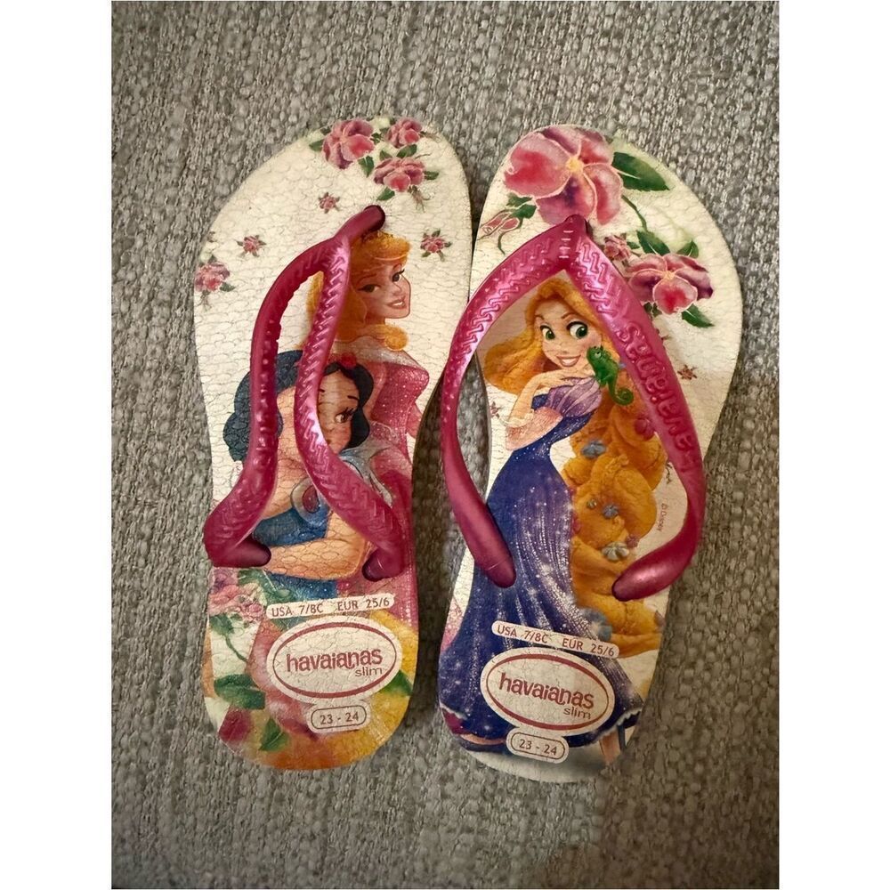 Havaianas Slim Disney Frozen princesses Graphic Flip Flops size 7/8c